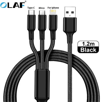 （A LOVABLE） OlafUSB 3 In 1Type C สายชาร์จ USB PortUSB CordCharging สำหรับ IPhone13 ForXiaomi Samsung