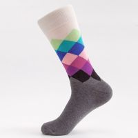 European and American fashion mens cotton socks geometric socks cotton casual socks