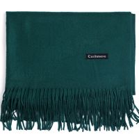 [A Flexible]แฟชั่นผ้าพันคอแคชเมียร์ Shawl SolidWinter Wrap Warm HighSoftThickWomen PashminaDark Green