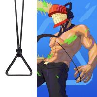 Anime Chainsaw Man Necklace Cosplay Denji Pochita Pendant Jewelry Triangular Pull Ring Prop Choker Leather Chain Accessories