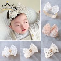 【hot sale】∏▥ↂ C05 Solid Pearl Lace Bow Baby Headband Soft And Elastic Newborn Headband Childrens Hair Accessories