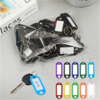 hot！【DT】❉◈  10pcs/lot Colorful Plastic Keychain Tags label Numbered Name Baggage Tag ID Label With Split