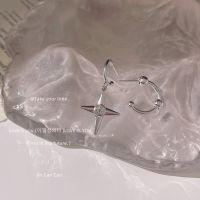 [COD] Octagram asymmetrical design sense 925 silver needle ins sweet cool earrings trendy new factory