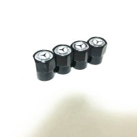 จุกลมยางรถยนต์ พร้อมโลโก้ Benz 1 ชุด (4 อัน) ดำ- Car Tire Valve Caps