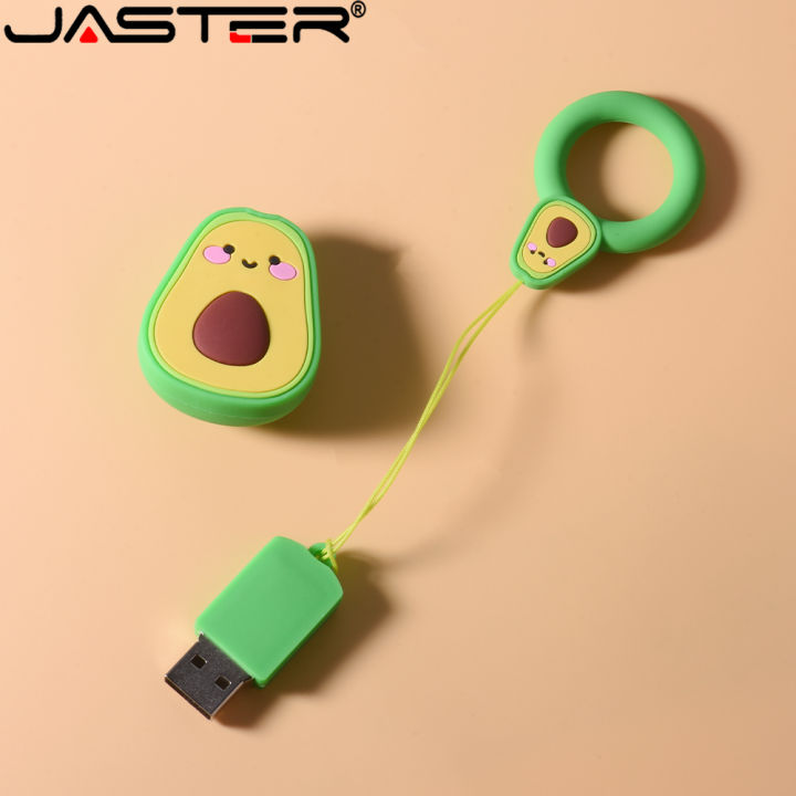 hot-jaster-ใหม่การ์ตูนน่ารัก-avocado-usb-flash-drive-64gb-hi-speed-u-disk-32gb-สีเหลือง-mini-pendrive-ฟรี-key-chain-ภายนอก
