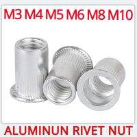 Aluminun Rivet Nut Flat Head Insert Threaded Nutsert Alloy Riveter Nuts Fasteners Home Improvement Hardware M3 M4 M5 M6 M8 M10 Nails Screws Fasteners