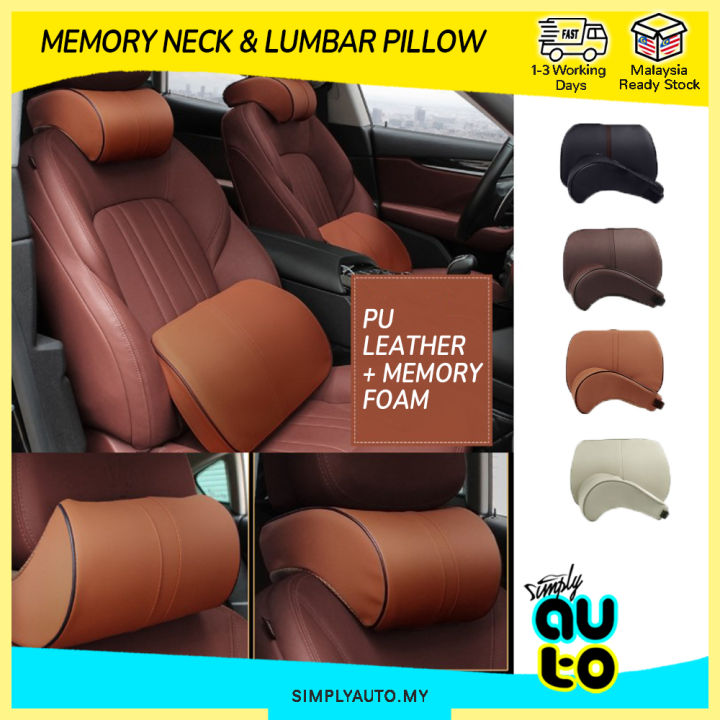 1pc New Memory Foam Car Lumbar Pillow, Car Seat Back Support