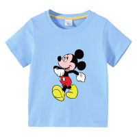 Mickeys เสื้อท่อนบนผ้าฝ้ายลายการ์ตูนสำหรับเด็กทารกเสื้อยืดแขนสั้นลายกราฟิกเด็กเด็กผู้ชายเด็กผู้หญิงฤดูร้อน0000