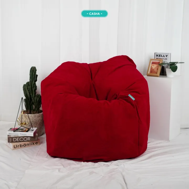 CASHA Round Bean Bag LARGE Bahan SUEDE PLUS ISI Bean Bag Murah Bean
