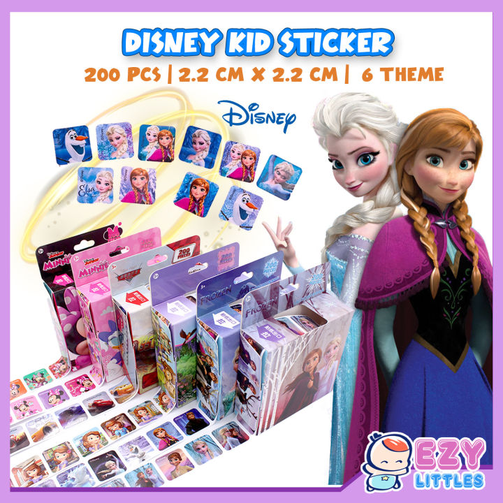 EZYLITTLES 200 pcs Disney Roll Cartoon Stickers Disney Frozen Elsa Anna  Princess Sofia Mickey Car Children Sticker Toys for Kids Pelekat mainan |  Lazada