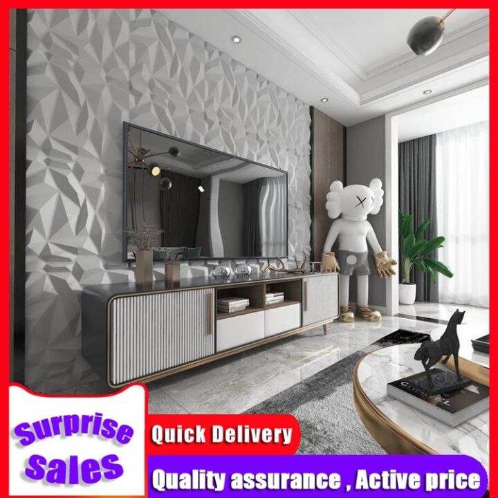 30x30cm 3D Wallpaper Diamond Design PVC Wall Panel Mural Waterproof