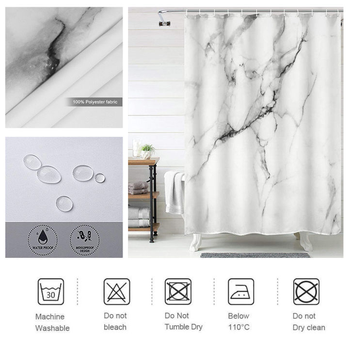 natural-marble-printed-shower-curtain-set-machine-washable-white-and-gray-bath-curtain-anti-slip-bath-rugs-toilet-cover-carpets