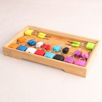 【Ready】? Montessori teaching aids color small lock learning unlocking game children early education Montessori key lock sensory toys