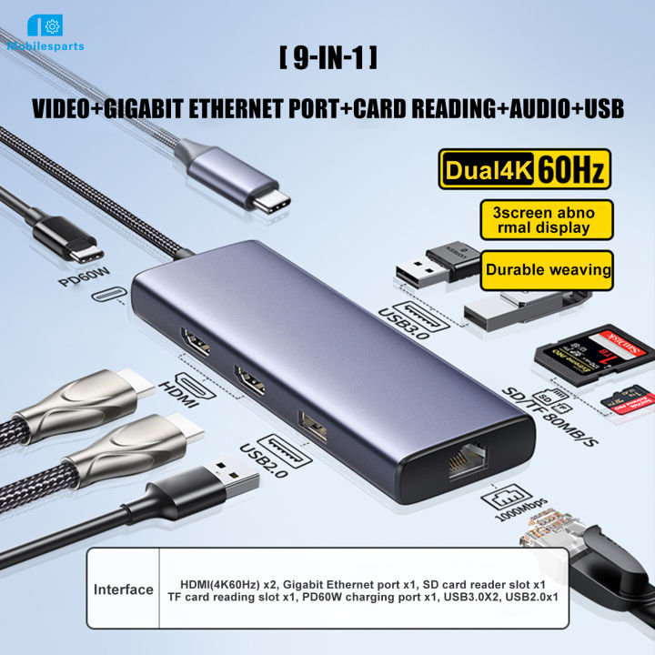 usb-c-ฮับตัวแปลงแบบหลายพอร์ตชุดแปลง-usb-ตัวแยกสำหรับสำนักงานบ้านทุกที่ที่คุณต้องการ-สายเคเบิลเครือข่ายส่งใน24ชั่วโมง