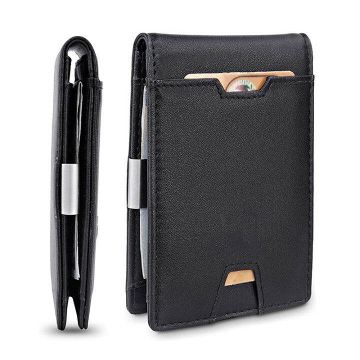 Mens Money Clip with Zippered Coin Pocket RFID Blocking Slim Credit