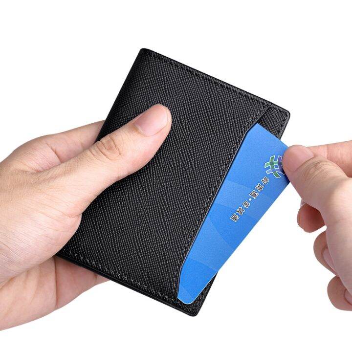 layor-wallet-บัตรเครดิตบางเฉียบสั้นหลายบัตรมินิ-cowhide-เหรียญ-menwallet