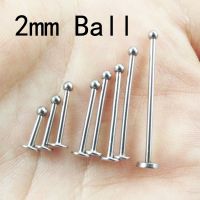 2 Pieces 16G Lip Ring 2mm MINI Ball Invisible Labret Rings Tragus Earrings Face Ring Dimple nail Rings Body Piercing Jewelry