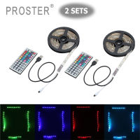 เปลี่ยนสี5V RGB 5050 LED Strip USB 2X40 + 2X60Cm TV PC Back Mood Light