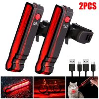 ☁▣ 1 Piece/2 pcs USB Bike Rear Light 5 LED Bicycle Taillight 3 Modes Cycling Light Safety Warning Bike Back Light