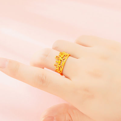 [ฟรีค่าจัดส่ง] แหวนทองแท้ 100% 9999 แหวนทองเปิดแหวน. แหวนทองสามกรัมลายใสสีกลางละลายน้ำหนัก 3.96 กรัม (96.5%) ทองแท้ RG100-185