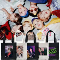 Bangtan Simple Canvas Tote Bag V JIN SUGA JIMIN JUNG KOOK RM Foldable Reusable Handbag SEASONS GREETINGS Portable Shopper Bag