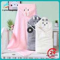 【CC】✾∈  1 10PCS Children Hooded Soft Coral Fleece Blanket Cartoon Newborn Bathrobe Quilt Washcloth