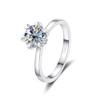 Butterflykiss Moissanite Diamond Rings 925 Sterling Silver Engagement Classic Round Womens Wedding Ring Gift Size 0.5/1.0 Carat