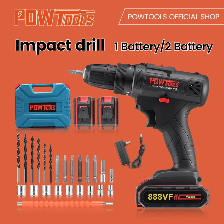 [Local Stock] POWTools Cordless Electric Drill Screwdriver with 1/2