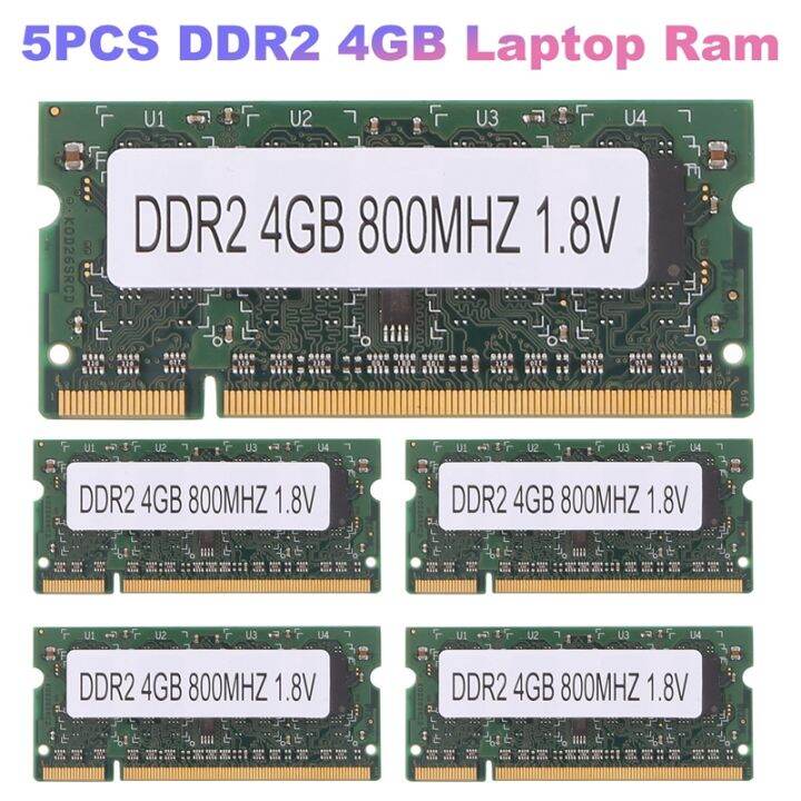 5PCS DDR2 4GB Laptop Memory Ram 800Mhz PC2 6400 SODIMM 2RX8 200 Pins ...