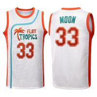 Jackie Moon Jersey 33 Flint Tropics เสื้อบาสเก็ตบอล7กาแฟสีดำ Jersey เสื้อกีฬา11 Ed Monix ภาพยนตร์ Mens Jersey คอสเพลย์