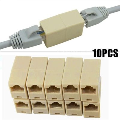 ✣﹊♨ 10pcs New Alloy Internet Tools RJ45 CAT5 Coupler Plug Adapter Network LAN Cable Extender Connector
