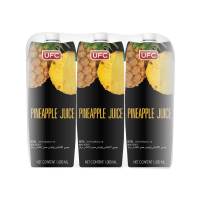 UFC 80% Pineapple Juice 1000 ml. X 3 boxes.ยูเอฟซี น้ำสับปะรด 80% 1000 มล. X 3 กล่อง