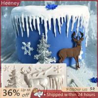 ? Heeney ต้นคริสต์มาส Elk Snowflake fondant เค้กแม่พิมพ์ DIY เบเกอรี่เครื่องมืออบ