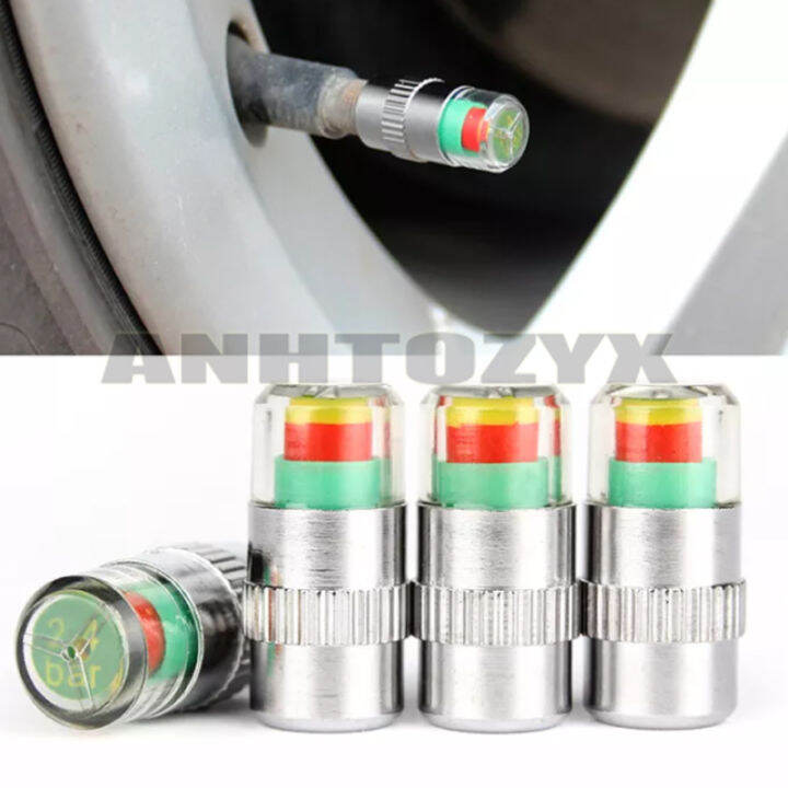 3 Color Alert Car Accessories Car Tyre Tire Pressure Monitor Valve Stem