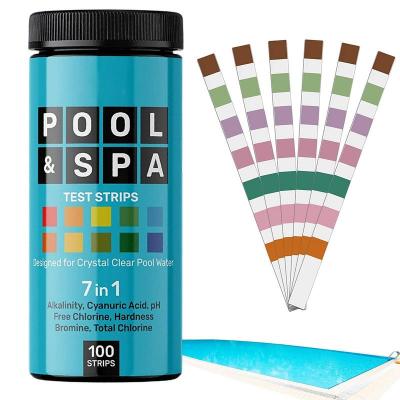 Hot Tub Test Strips Hot Tub Spa Test Kit 100 Strips Water Hardness Test Kit High Accuracy PH Tester For Chlorine Salt PH Inspection Tools