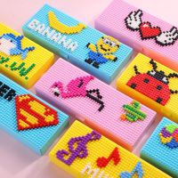 【LZ】♙  Block Puzzle Lápis Caso para Crianças Dos Desenhos Animados Bonito Papelaria Caixa DIY Pen Bag Intelectual Presente DIY