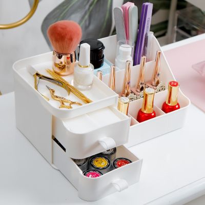 [COD] Japanese-style manicure tool storage box simple piece pen dust brush desktop finishing multi-layer set