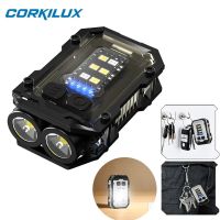 CORKILUX EDC Small LED Keychain Flashlights With Type-C USB Charging Magnetic Work Flash Light Torch Fishing Camping Lantern