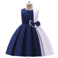 Girl Dress Birthday Party Wedding Ball Gown Tutu Princess Dress Kids Stitching Color Teenager Prom Clothing Girls Bow Dresses