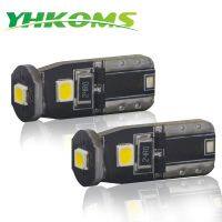 YHKOMS 2ชิ้น W5W T10 194 168โคมไฟมาร์กเกอร์ไฟ LED รถไฟเก๋งไฟโดมรถยนต์ไฟด้านข้างลิ่มหลอดไฟแคนบัสผิดพลาดฟรี6500K