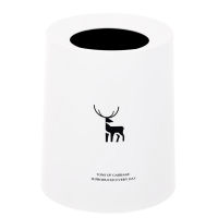 Reindeer Plastic Trash Can 12L Garbage Dust Bin Storage Bucket Paper Basket Home Office Waste Bin Without Lid