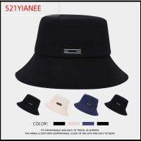 521YIANEE ผ้าคอตตอน หมวกทรงถัง M/L/XL โอเวอร์ไซส์ หมวกชาวประมงหมวก กีฬานอกสถานที่ ปีกกว้างกว้าง หมวกบังแดด สำหรับผู้หญิง