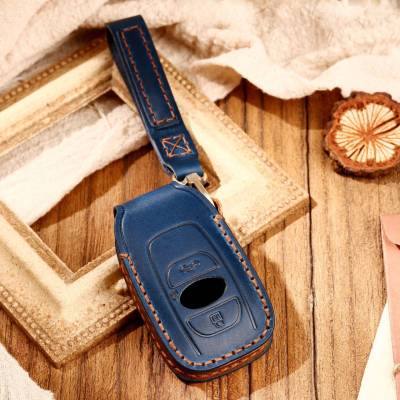 Car Key Pouch Crazy Horse Leather Case Cover Fob Holder Keychain Keyring Pocket Shell for Subaru XV SV Forester BRZ 2019 2020