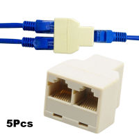 OKDEALS 5ชิ้นพอร์ตสีดำตัวเมียคู่1ถึง2ตัวตัวแยก RJ45อเนกประสงค์ CAT5/CAT6อะแดปเตอร์ตัวเชื่อมสายเคเบิลเครือข่าย