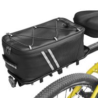 2023✿卍◐ Bicycle Rear Seat Bag Multifunctional Waterproof Cycling Bike Rack Trunk Cargo Bag Pannier Large Capacity Handbag Shoulder Bag