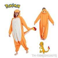 SHUAIYI Pokémon Onesies Pijamas para Mulher คอสเพลย์ ชุดอยู่บ้าน ฮาโลวีน นาตาล ชุดนอน 1 ชิ้น Charmander Kigurumi