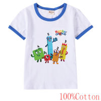 Numberblocks เสื้อยืดแขนสั้นลำลองทรงหลวมสำหรับฤดูร้อนแขนสั้นฤดูร้อนผ้าฝ้ายบริสุทธิ์ลำลองทรงหลวม0000