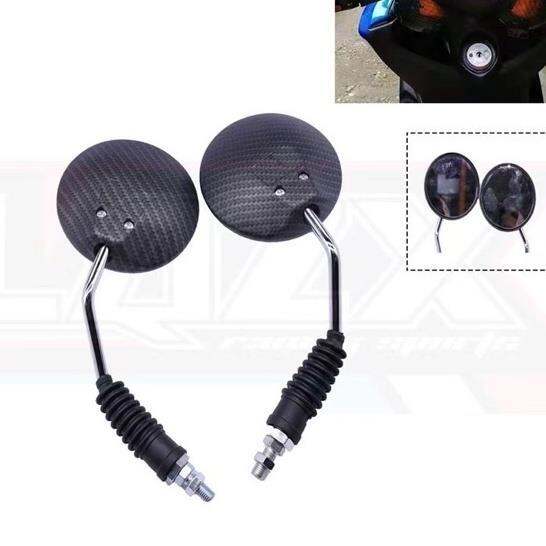 Motorcycle Thai Foldable Side Mirror Clear Mirror Carbon/Black Fiber