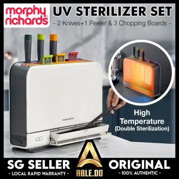 6 in 1 UV+HEAT Dry Disinfecting Steriliser Cutting Board and Knife Rack Set  by Morphy Richards