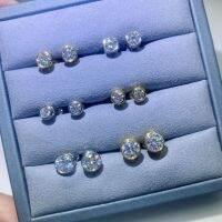 4-6.5มิลลิเมตรรอบ Moissanite ต่างหูเพชรสำหรับผู้หญิงหูกระดุมผู้ชายเครื่องประดับระดับไฮเอนด์ผ่านทดสอบจัดส่งฟรี